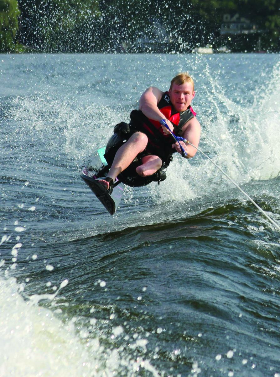Craig Brady in an adaptive water ski