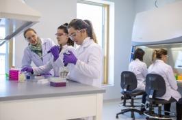 在曼彻斯特大学生物技术创新中心学习生物技术的女性